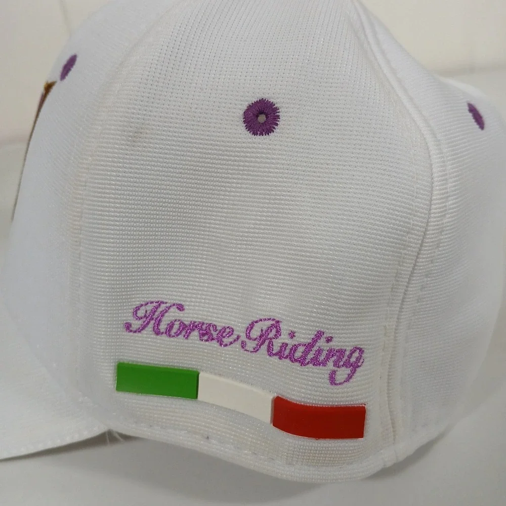 GaGa Milano Horse Riding Baseball Cap White Purple Italian Flag Equestrian‎ Hat